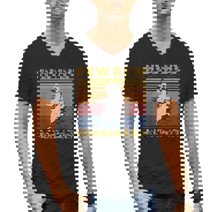 Pew Pew Raccoon Lover - Vintage Retro Men's V-Neck Tee