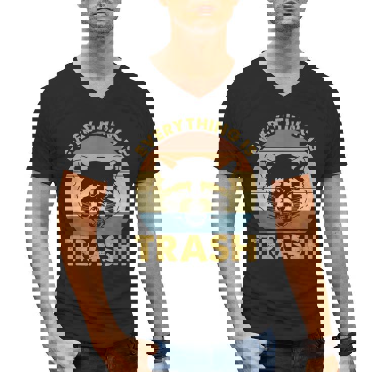 Raccoon Lovers V-Neck T-Shirt - Vintage Design for Men