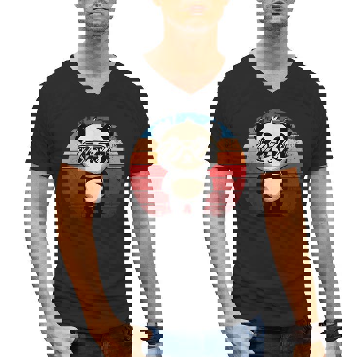 Retro BBQ Pool Party Panda Men's V-Neck T-Shirt | Fun Summer Style