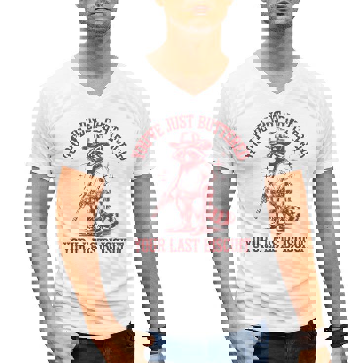 Cowboy Raccoon Men's V-Neck T-Shirt - Fun Western Style