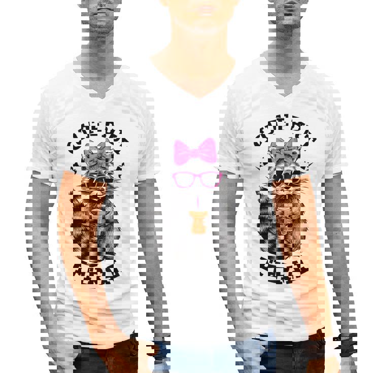 Cute Feral Raccoon V-Neck T-Shirt | Artistic Men's Tee