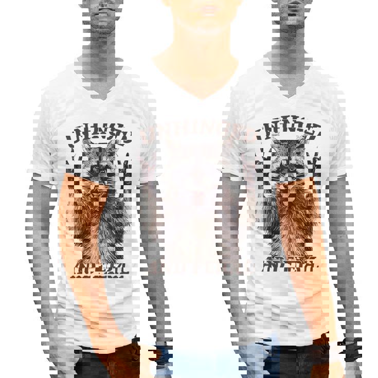 Retro Raccoon Feral Summer Men's V-Neck T-Shirt | Wild Style