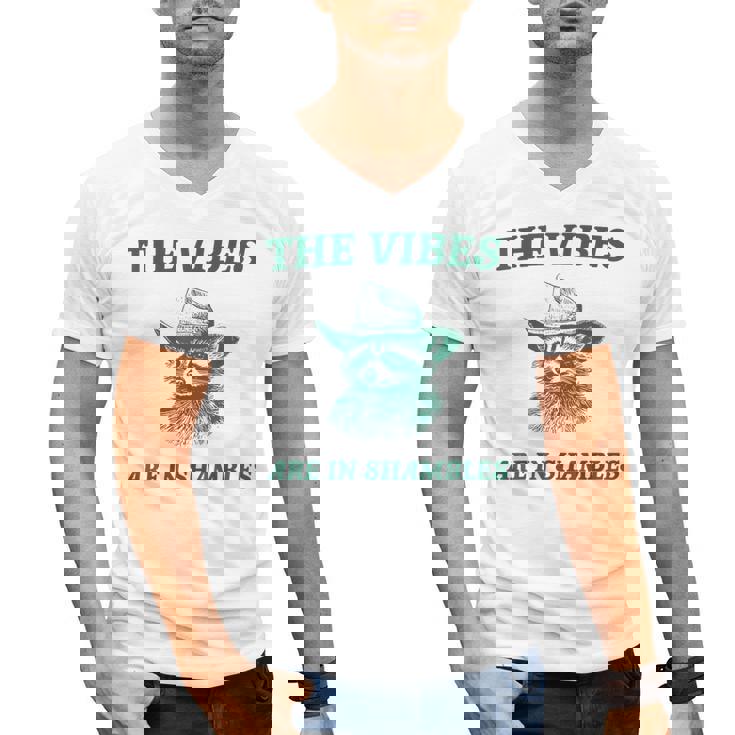 The Vibes Are In Shambles Cowboy Raccoon Men's V-Neck Tee
