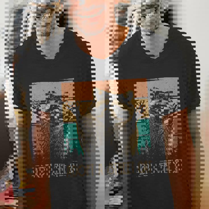 Adopt A Street Cat V-Neck T-Shirt - Artful Animal Lovers