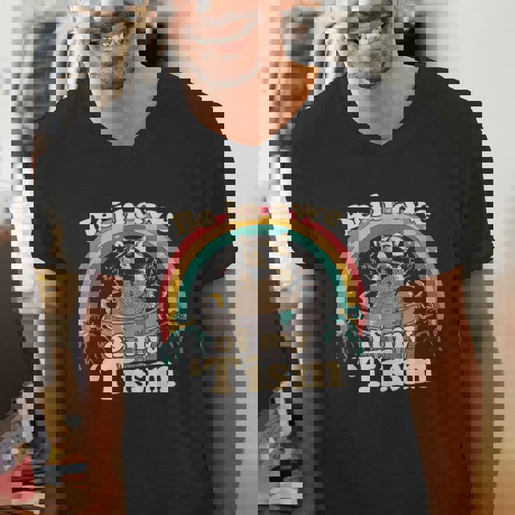 Autism Awareness Raccoon Men's V-Neck Tee - Fun Meme Inspired