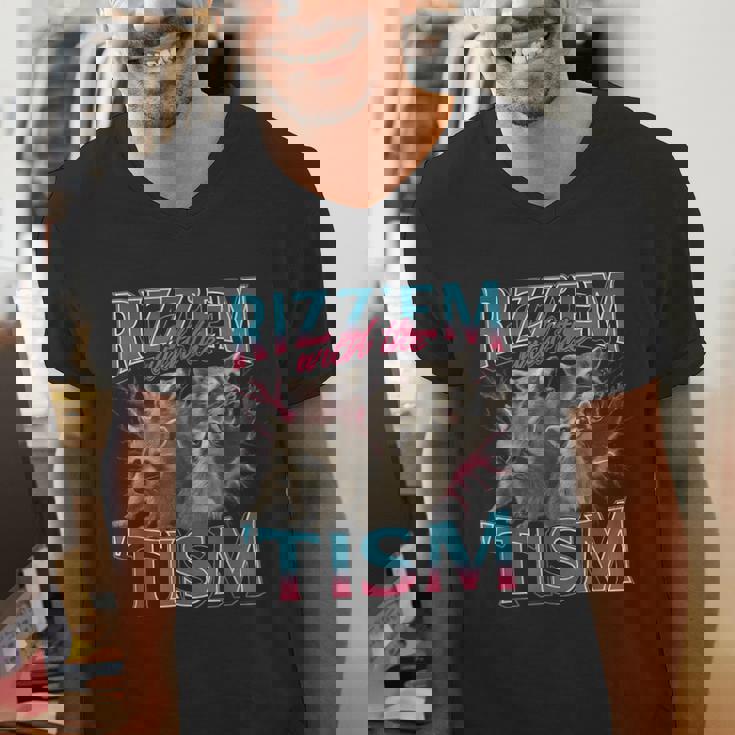 Autistic Raccoon Meme T-Shirt | Men's V-Neck | Fun & Unique
