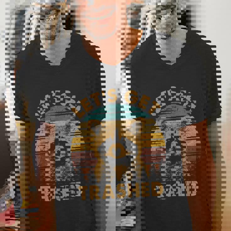 Let's Get Trashed Raccoon | Small V-Neck T-Shirt for Men