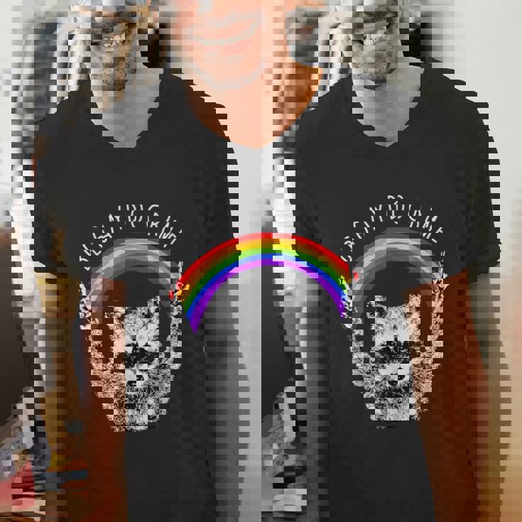 Raccoon Pride V-Neck T-Shirt - LGBTQ Rainbow Celebration for Men