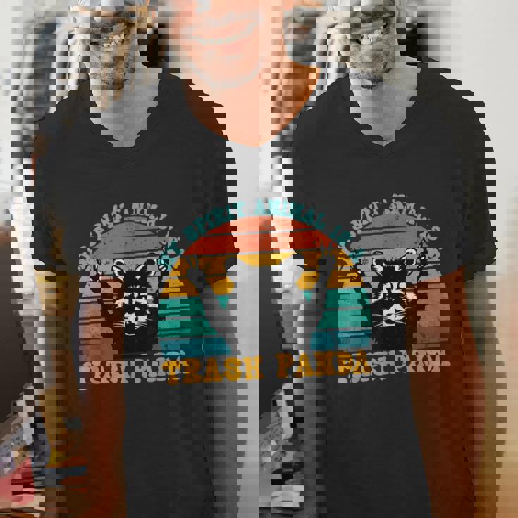 Raccoon Spirit Animal Men's V-Neck T-Shirt for Eco Enthusiasts