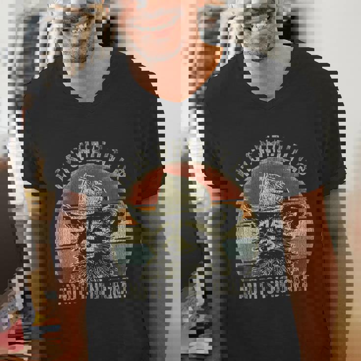 Raccoon Trash Panda Men's V-Neck T-Shirt - Playful Sarcasm Twist