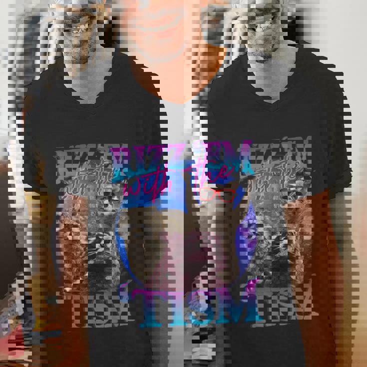 Retro Raccoon Meme Men's V-Neck T-Shirt - Rizz Vibes