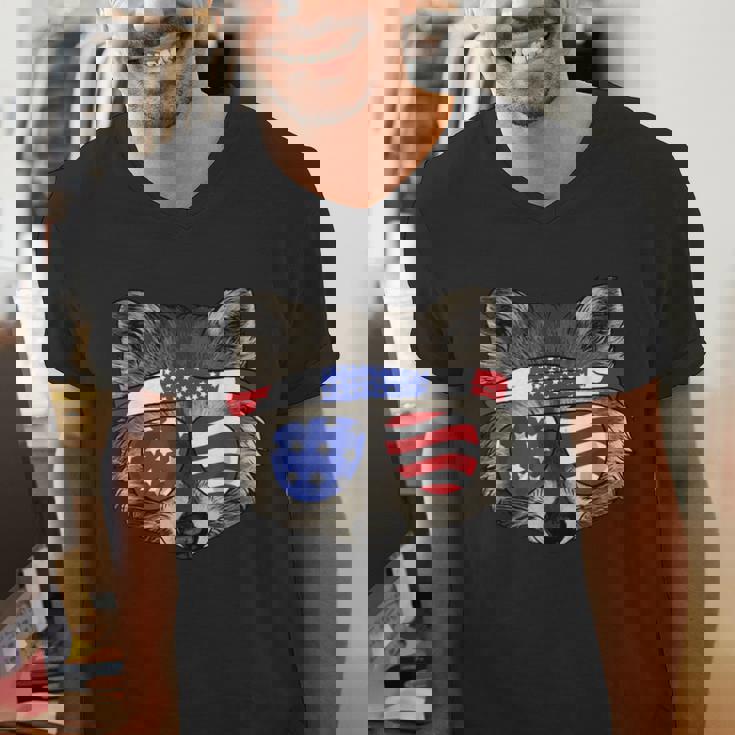 USA Patriotic Trash Panda V-Neck T-Shirt - Men's July 4th