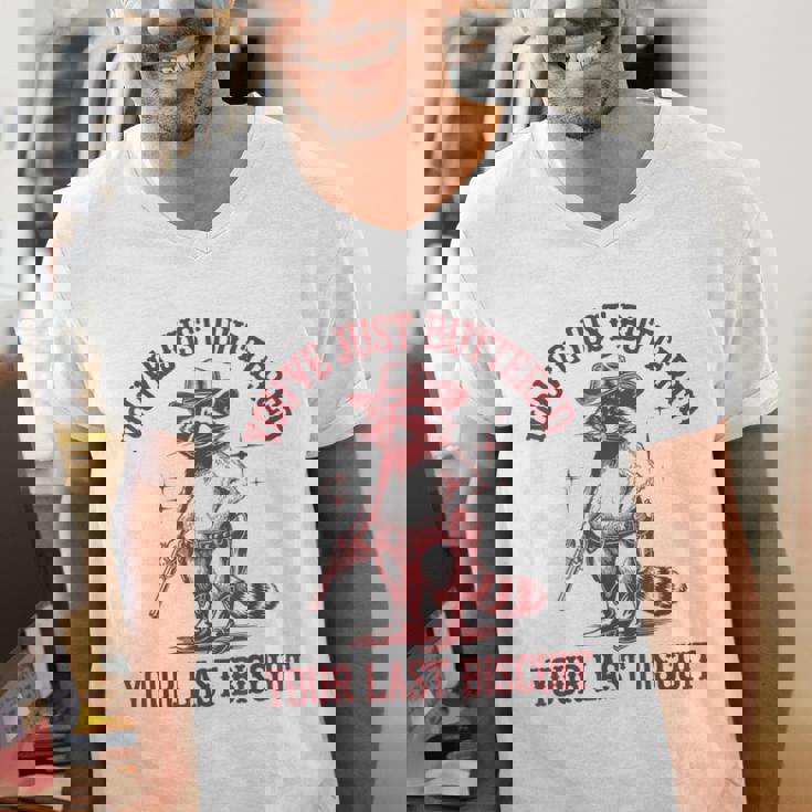 Cowboy Raccoon Men's V-Neck T-Shirt - Fun Western Style