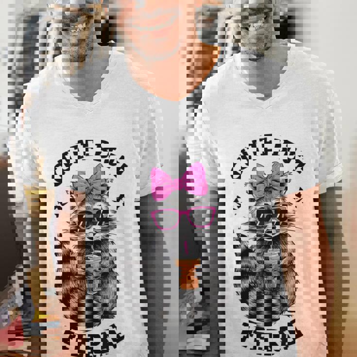 Cute Feral Raccoon V-Neck T-Shirt | Artistic Men's Tee