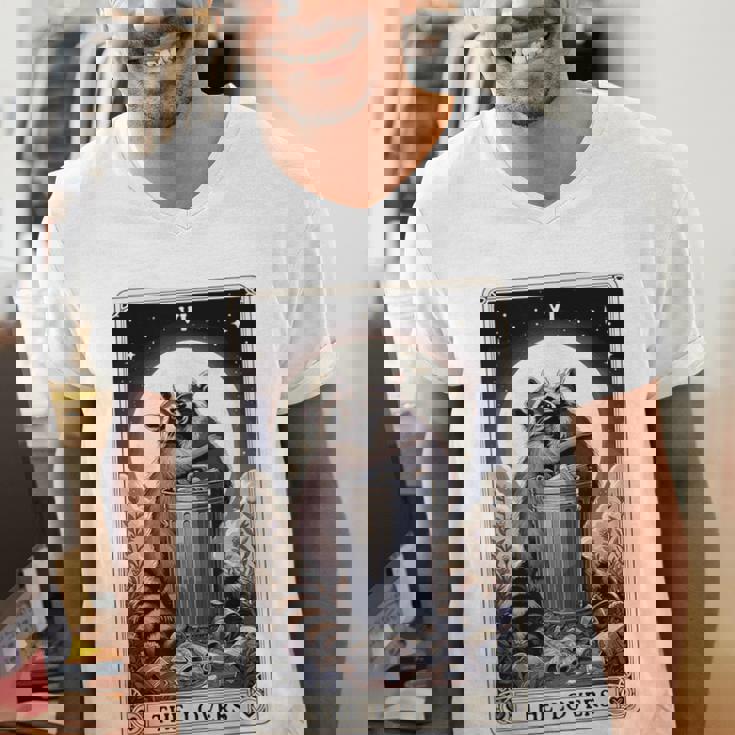 Raccoon Tarot The Lovers Men's V-Neck T-Shirt | Unique Gift