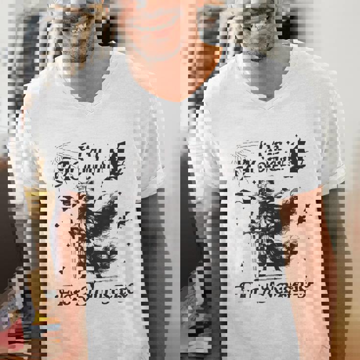 Raccoon Trend V-Neck T-Shirt - Quirky Grey Cotton Blend for Men