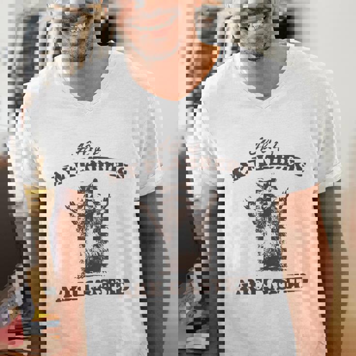 Raccoon V-Neck T-Shirt - Unisex Fun Design