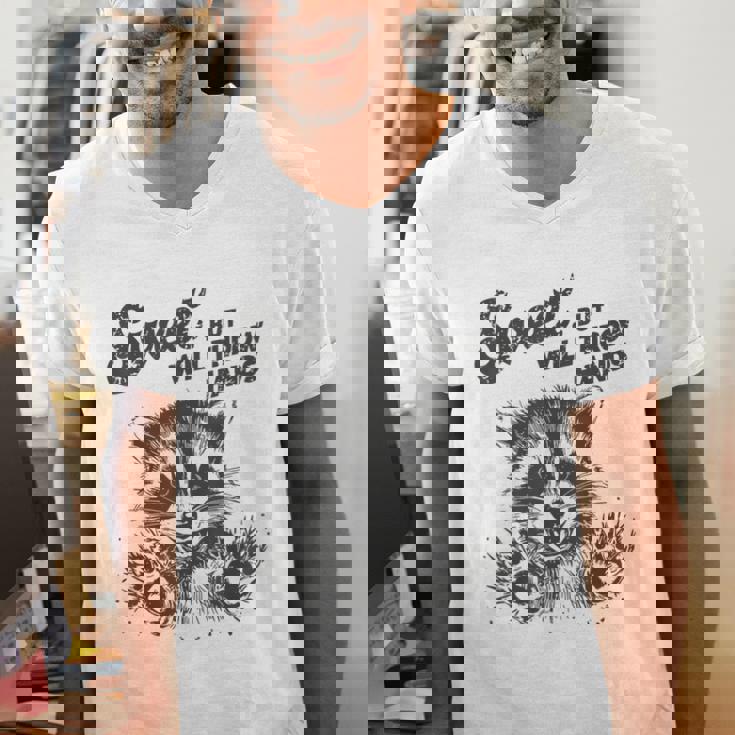Sarcastic Raccoon Men's V-Neck T-Shirt for Humorous Casual Wear