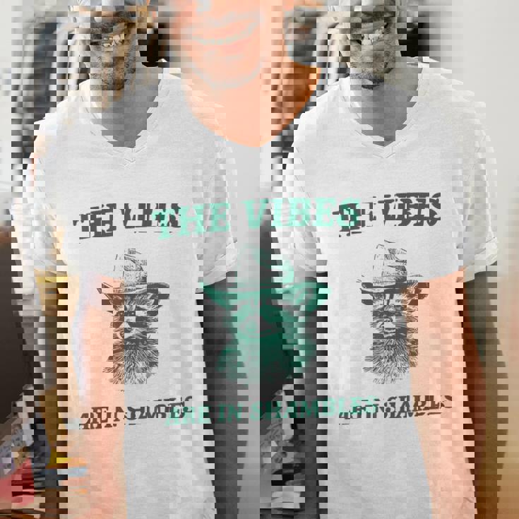 The Vibes Are In Shambles Sarcastic Raccoon Cowboy Men's V-Neck T-Shirt