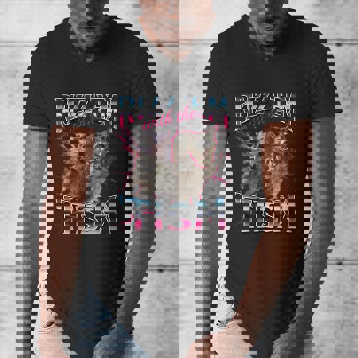 Autistic Raccoon Meme Men's V-Neck T-Shirt | Quirky Autism Humor