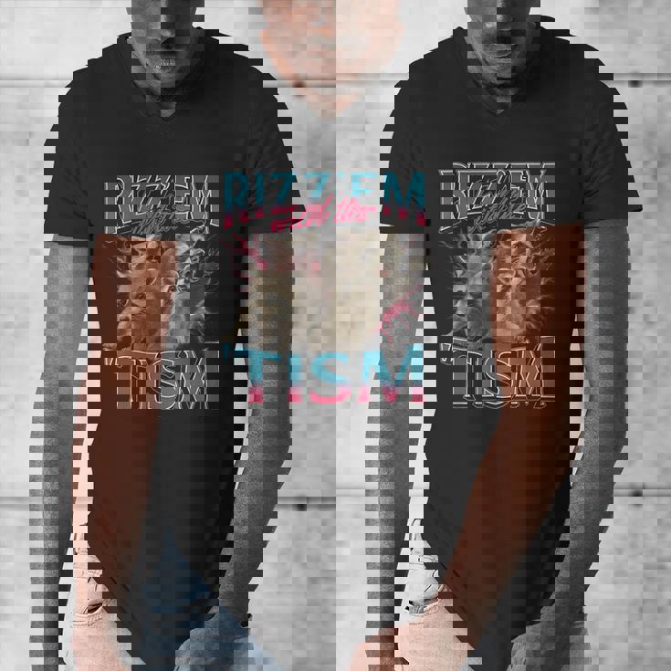 Autistic Raccoon Meme T-Shirt | Men's V-Neck | Fun & Unique