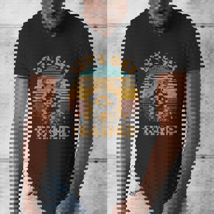 Let's Get Trashed Raccoon | Small V-Neck T-Shirt for Men
