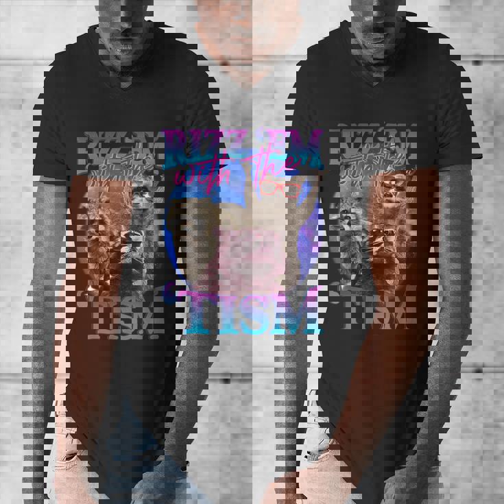 Retro Raccoon Meme Men's V-Neck T-Shirt - Rizz Vibes
