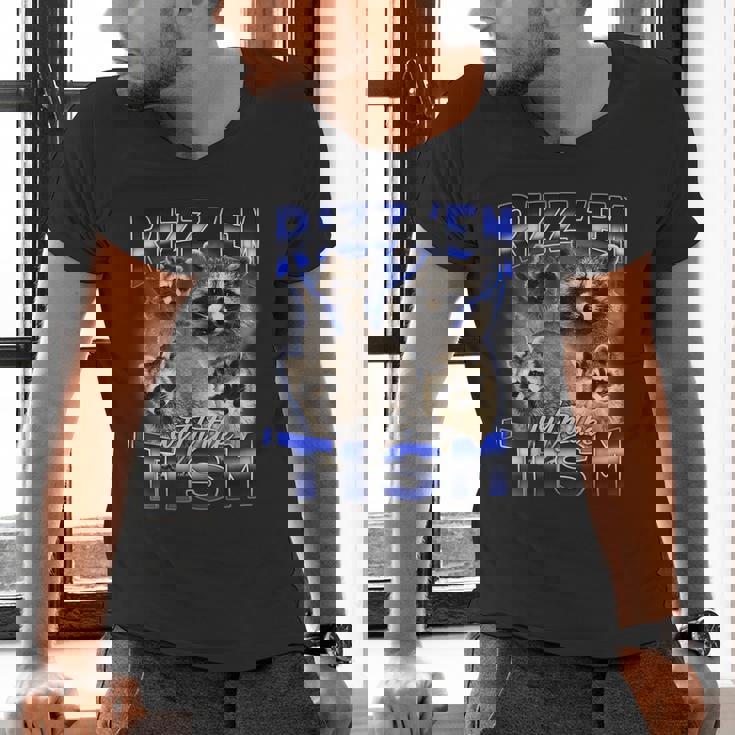 Autistic Raccoon Rizz Meme V-Neck T-Shirt for Men | Fun & Unique