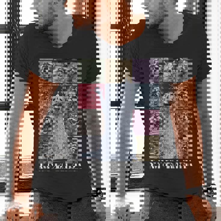 Feral Era Raccoon Meme | Men's V-Neck T-Shirt | Fun Animal Gift