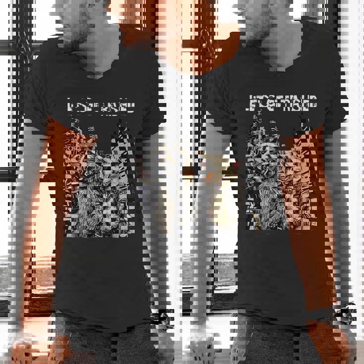 Let's Get Trashed Raccoon & Opossum Beer Men's V-Neck Tee