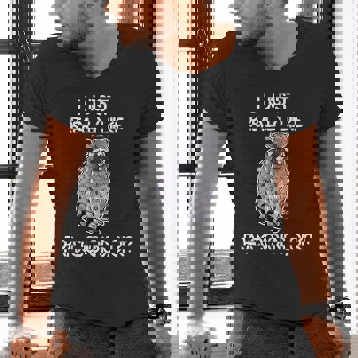 Raccoon Love Men's V-Neck T-Shirt | Quirky Animal Lovers Gift