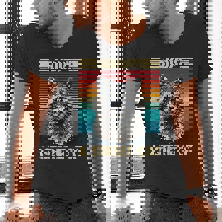 Raccoon Vintage V-Neck T-Shirt for Men & Women - Retro Wildlife Style