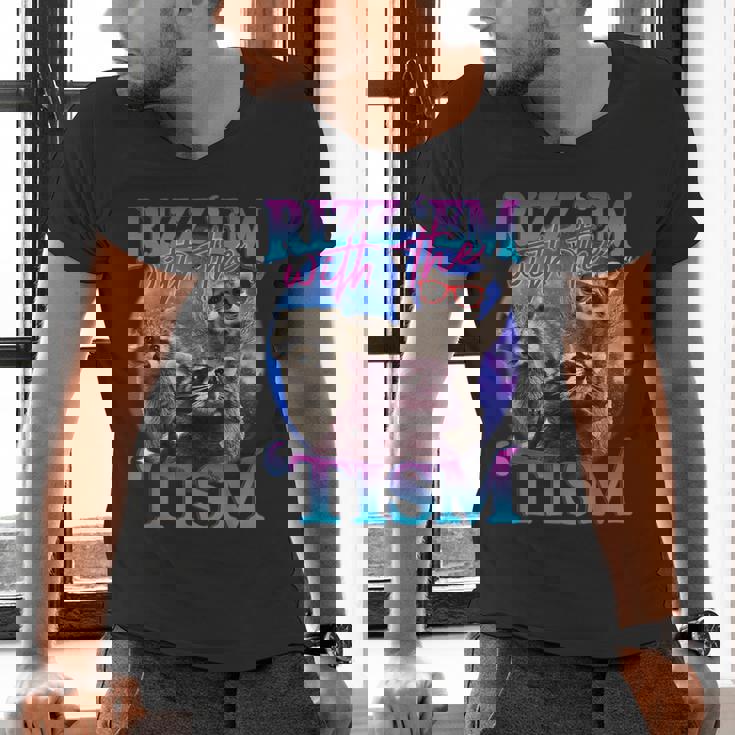 Retro Raccoon Meme Men's V-Neck T-Shirt - Rizz Vibes
