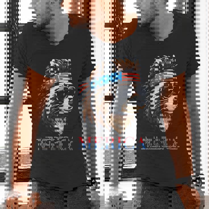 Vintage Raccoon Men's V-Neck T-Shirt - Embrace Relaxed Vibes