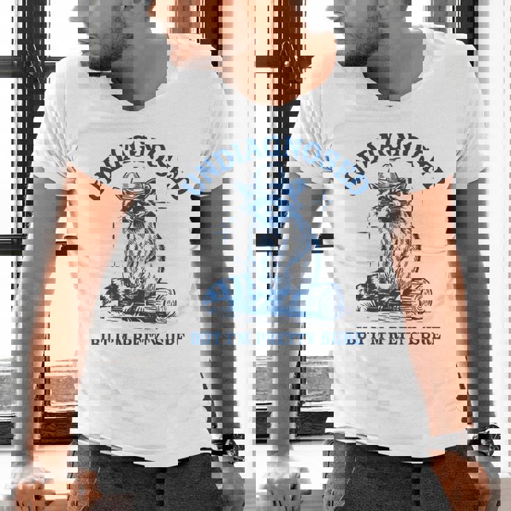 Cowboy Raccoon Meme Men's V-Neck T-Shirt - Humorous Style