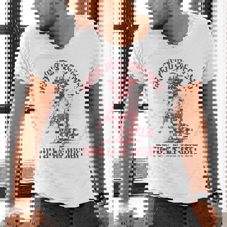 Cowboy Raccoon Men's V-Neck T-Shirt - Fun Western Style
