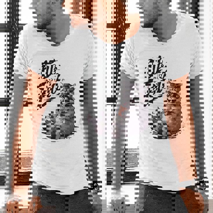 Cute & Feral Panda Raccoon | Men's V-Neck T-Shirt | Wild Style