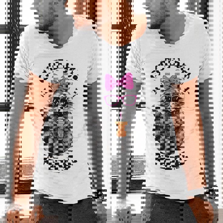 Cute Feral Raccoon V-Neck T-Shirt | Artistic Men's Tee