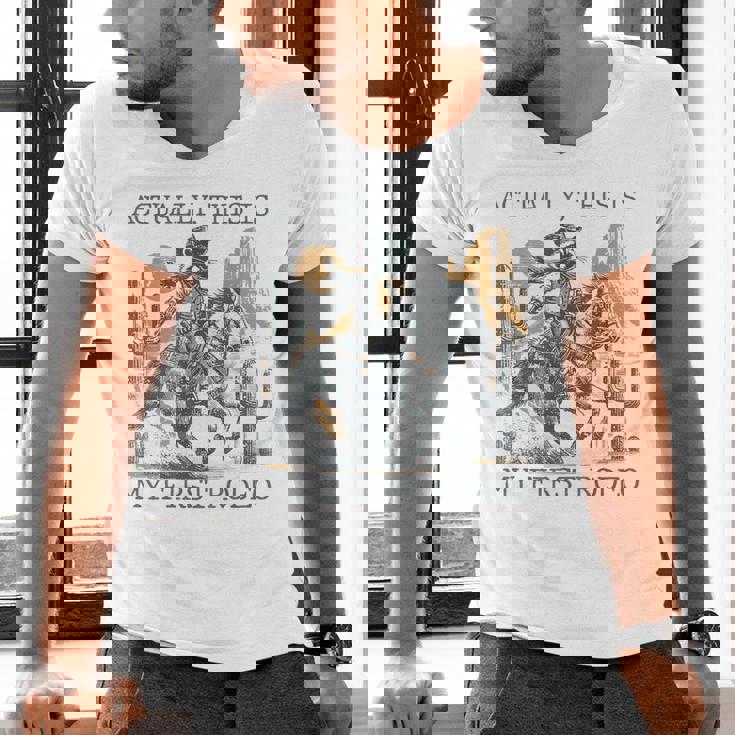 Raccoon Western Men's V-Neck T-Shirt - Cowboy Cowgirl Country Style