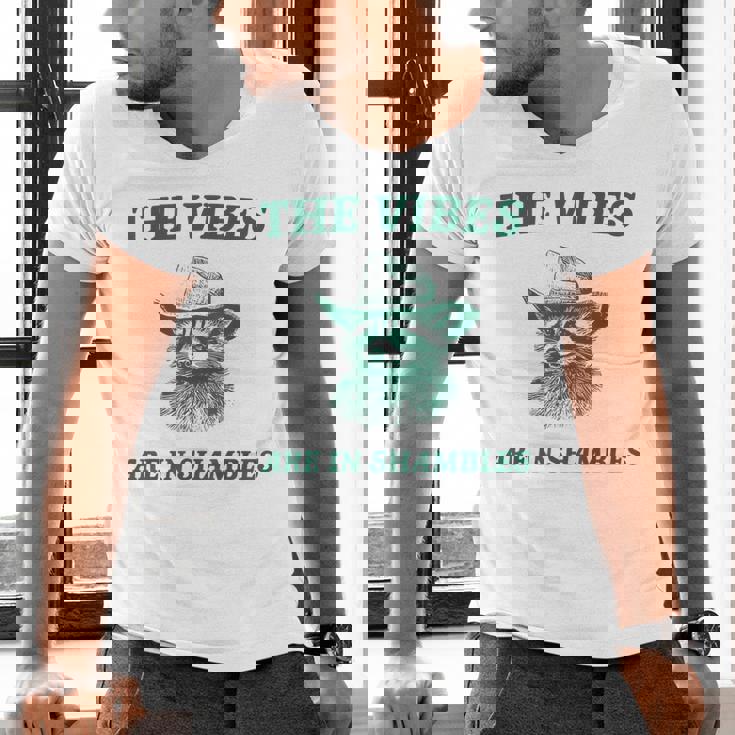 The Vibes Are In Shambles Sarcastic Raccoon Cowboy Men's V-Neck T-Shirt
