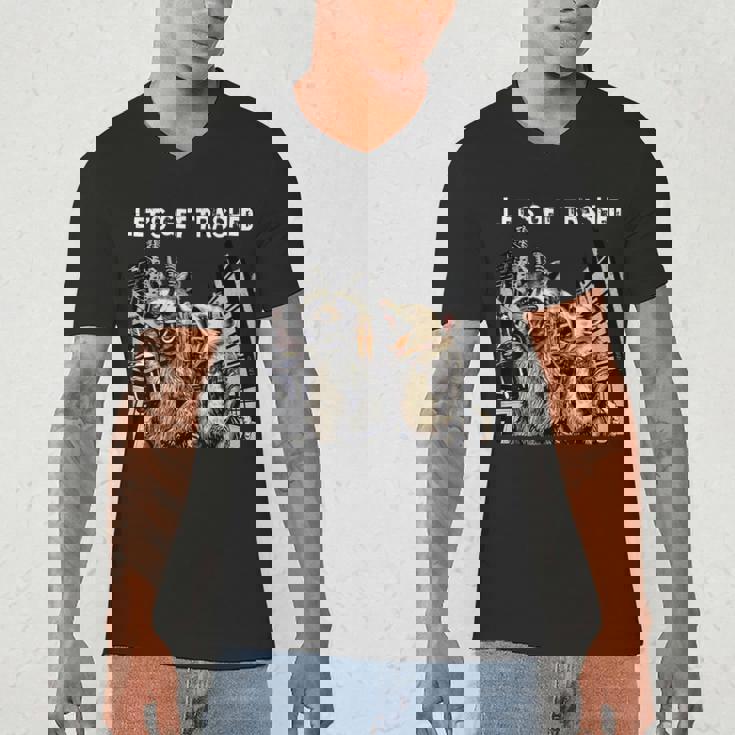 Let's Get Trashed Raccoon & Opossum Beer Men's V-Neck Tee