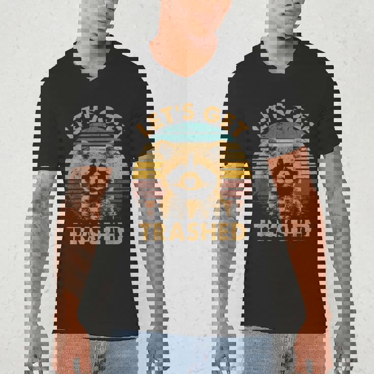 Let's Get Trashed Raccoon | Small V-Neck T-Shirt for Men