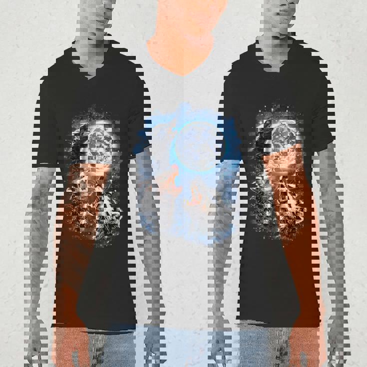 Men's V-Neck T-Shirt - Three Animal Moon Meme | Fun Wildlife Theme