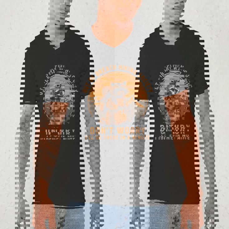Out Of Breath Hiking Society Vintage Raccoon Men's V-Neck T-Shirt