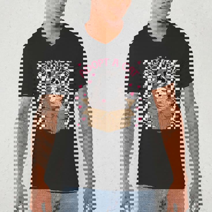 Possum & Raccoon Men's V-Neck T-Shirt - Adopt a Cat Team Spirit