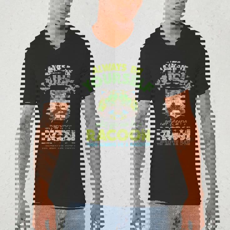 Raccoon Charm Men's V-Neck T-Shirt for Casual Comfort