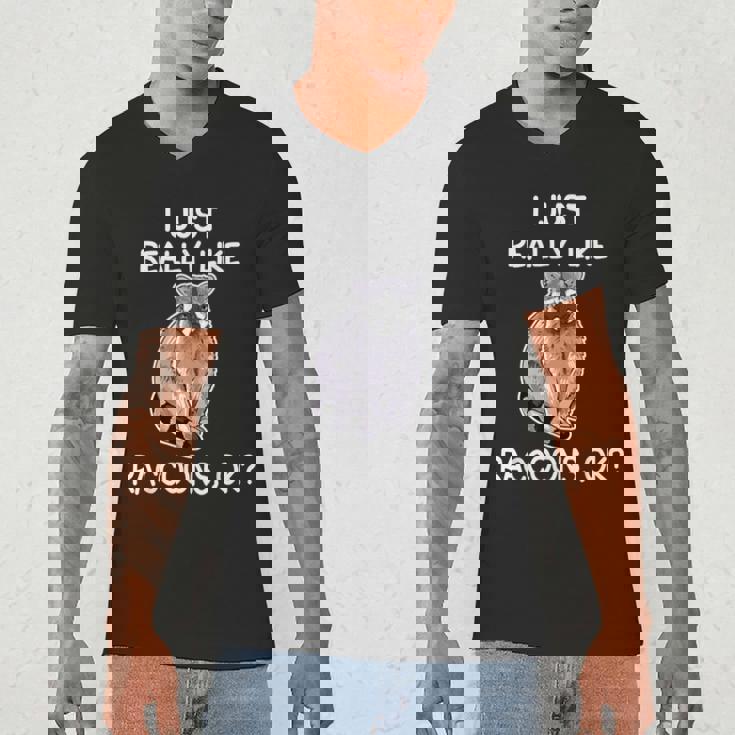 Raccoon Love Men's V-Neck T-Shirt | Quirky Animal Lovers Gift