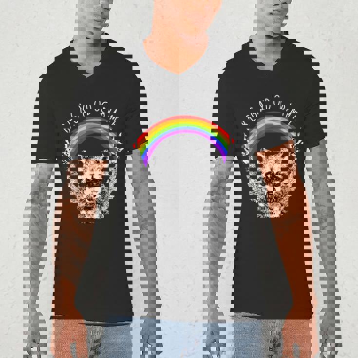 Raccoon Pride V-Neck T-Shirt - LGBTQ Rainbow Celebration for Men