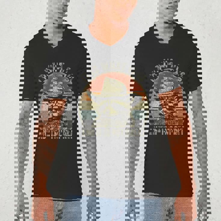 Raccoon Trash Panda Men's V-Neck T-Shirt - Playful Sarcasm Twist