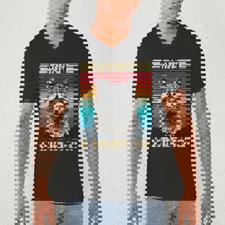 Raccoon Vintage V-Neck T-Shirt for Men & Women - Retro Wildlife Style
